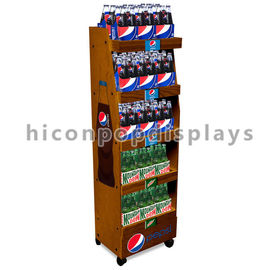Chine Exposition de marchandises libre mobile de magasin de boissons de présentoir de kola en bois solide fournisseur